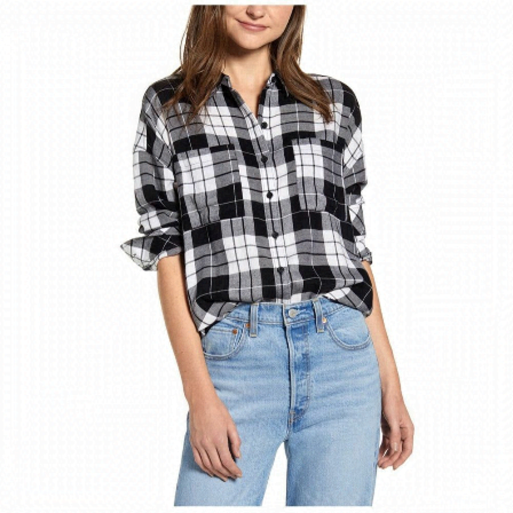 Nwt-bp Ivory Alex Plaid Shirt (Size:Small)